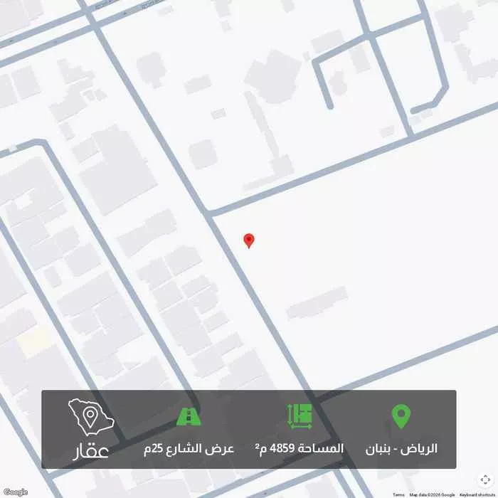 أرض 4859 م² في بنبان 1