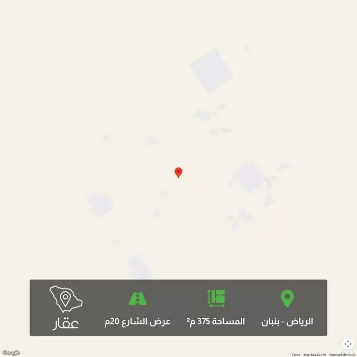 أرض 375 م² في بنبان 1