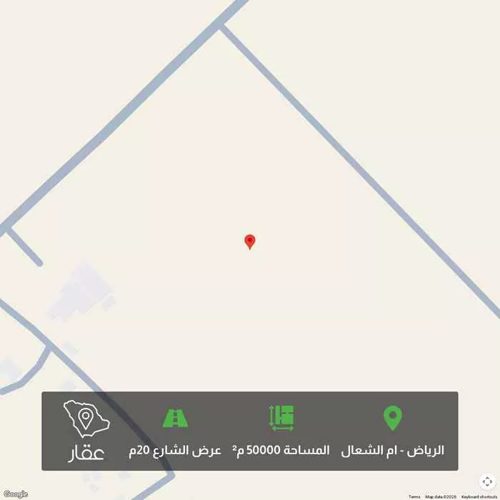 أرض 50000 م² في ام الشعال 1