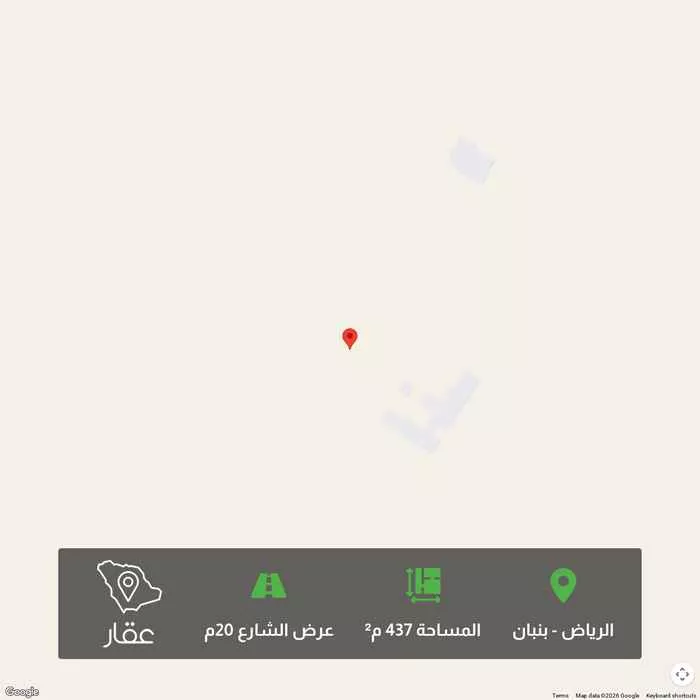 أرض 437 م² في بنبان 1