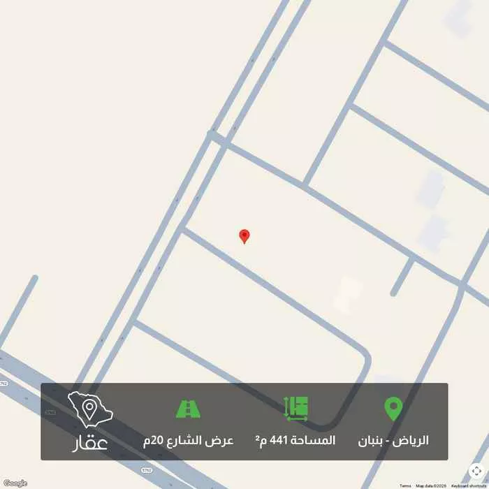 أرض 441 م² في بنبان 1