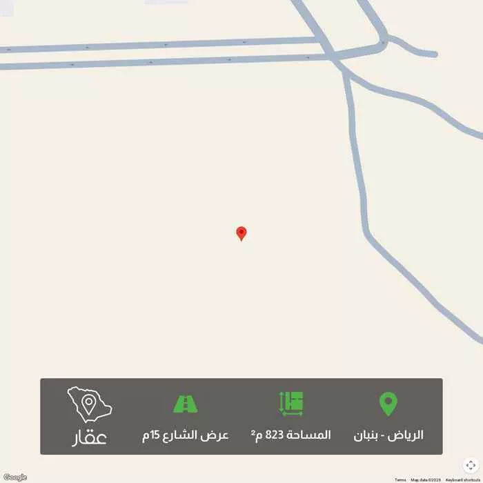 أرض 823 م² في بنبان 1