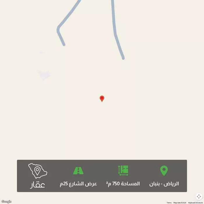 أرض 750 م² في بنبان 1