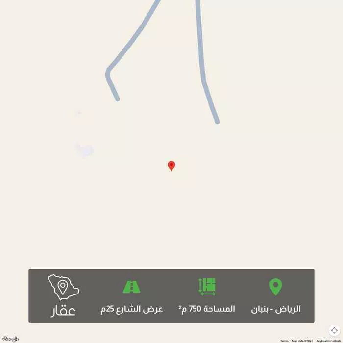 أرض 750 م² في بنبان 1