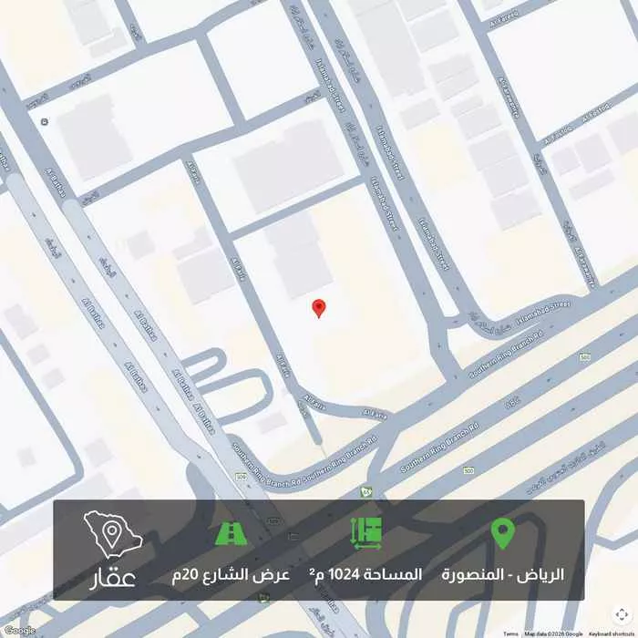 1024 sqm land in Al Mansurah 1