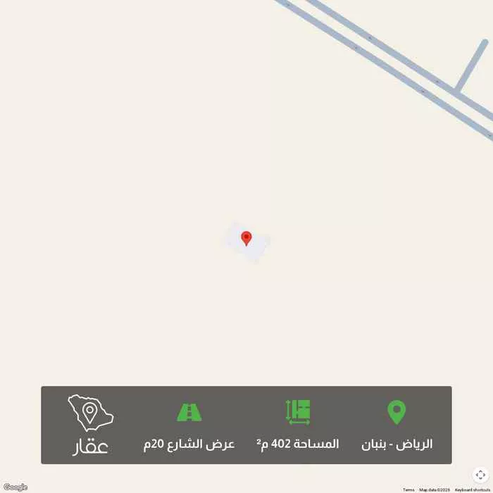 أرض 402 م² في بنبان 1