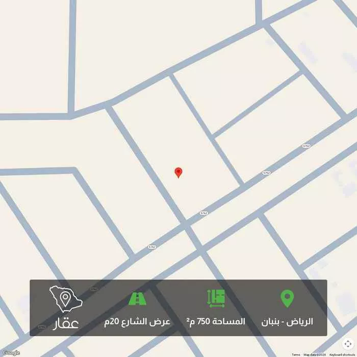 أرض 750 م² في بنبان 1