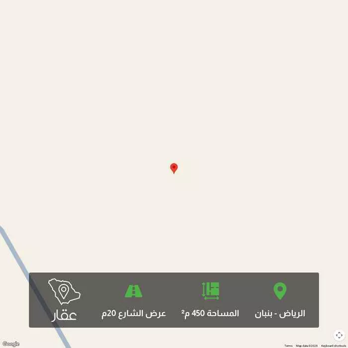 أرض 450 م² في بنبان 1