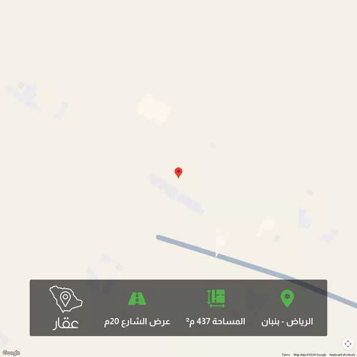 أرض 437 م² في بنبان 1