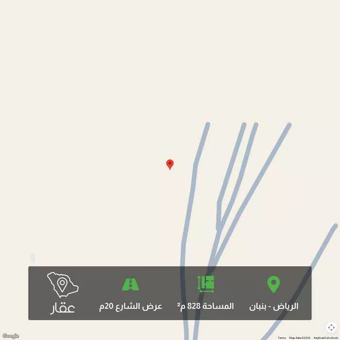 أرض 828 م² في بنبان 1