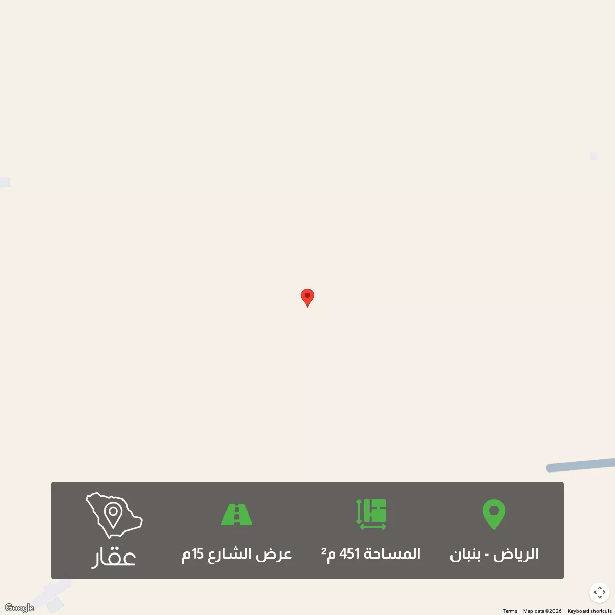 أرض 451 م² في بنبان 1