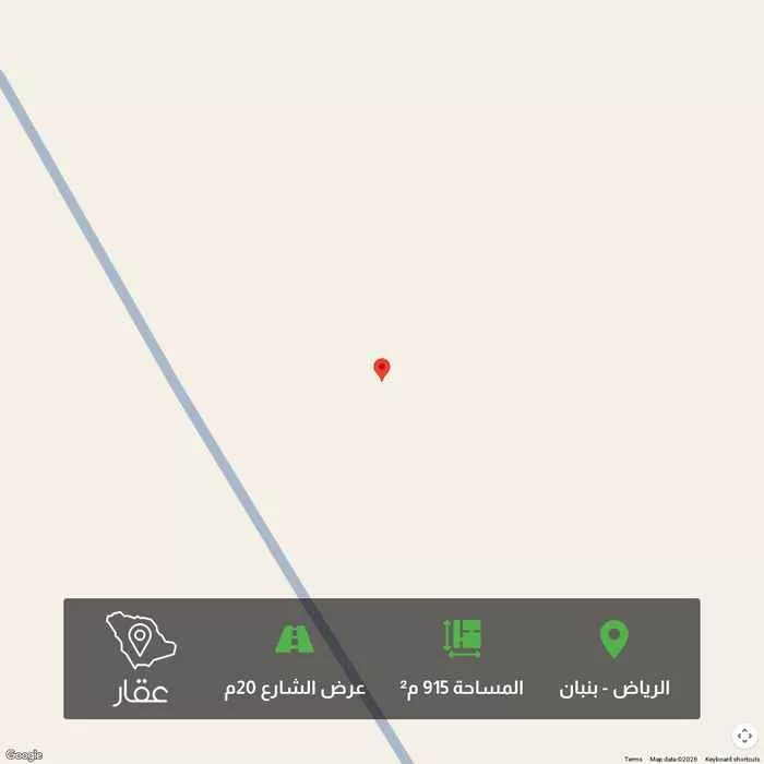 أرض 915 م² في بنبان 1