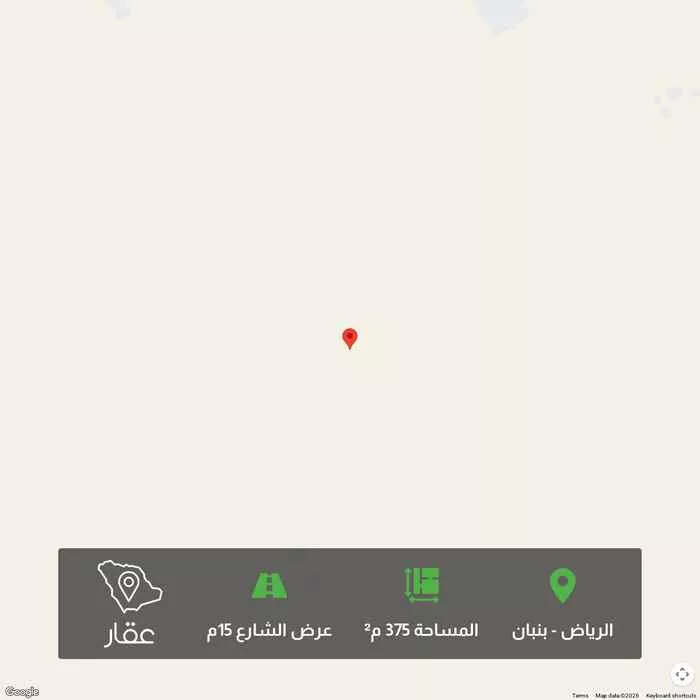أرض 375 م² في بنبان
