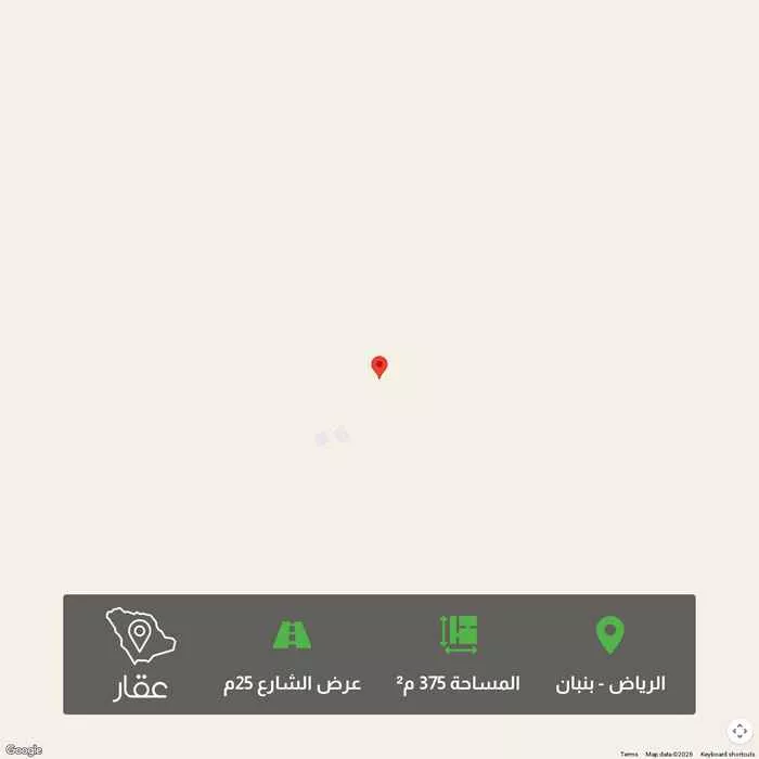 أرض 375 م² في بنبان