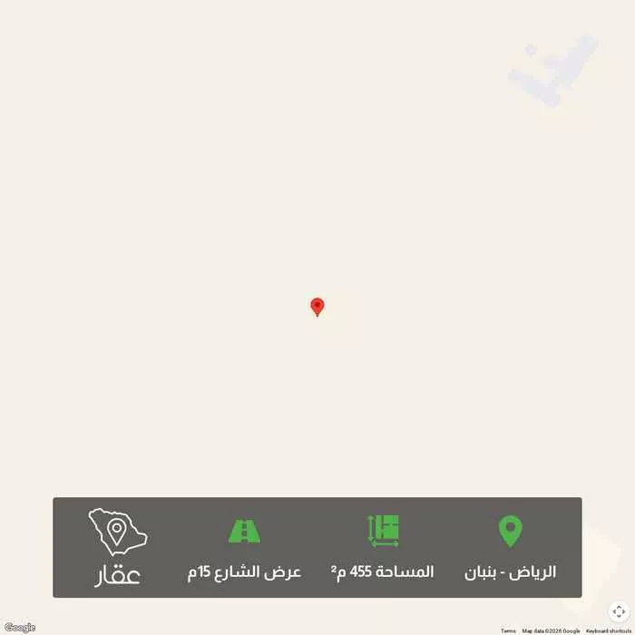 أرض 455 م² في بنبان