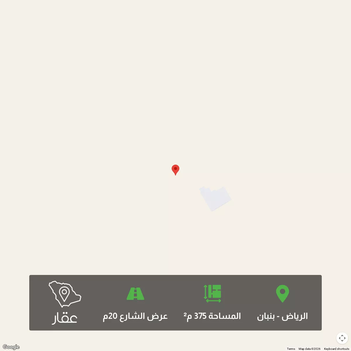 أرض 375 م² في بنبان