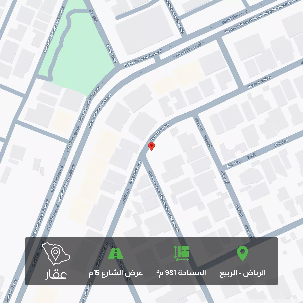 أرض 981 م² في الربيع