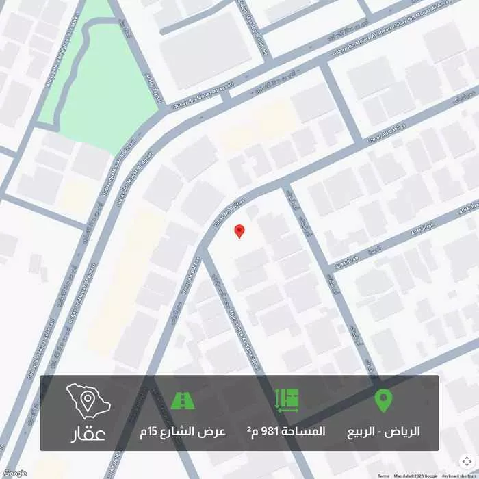 أرض 981 م² في الربيع