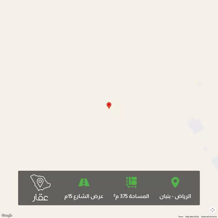 أرض 375 م² في بنبان