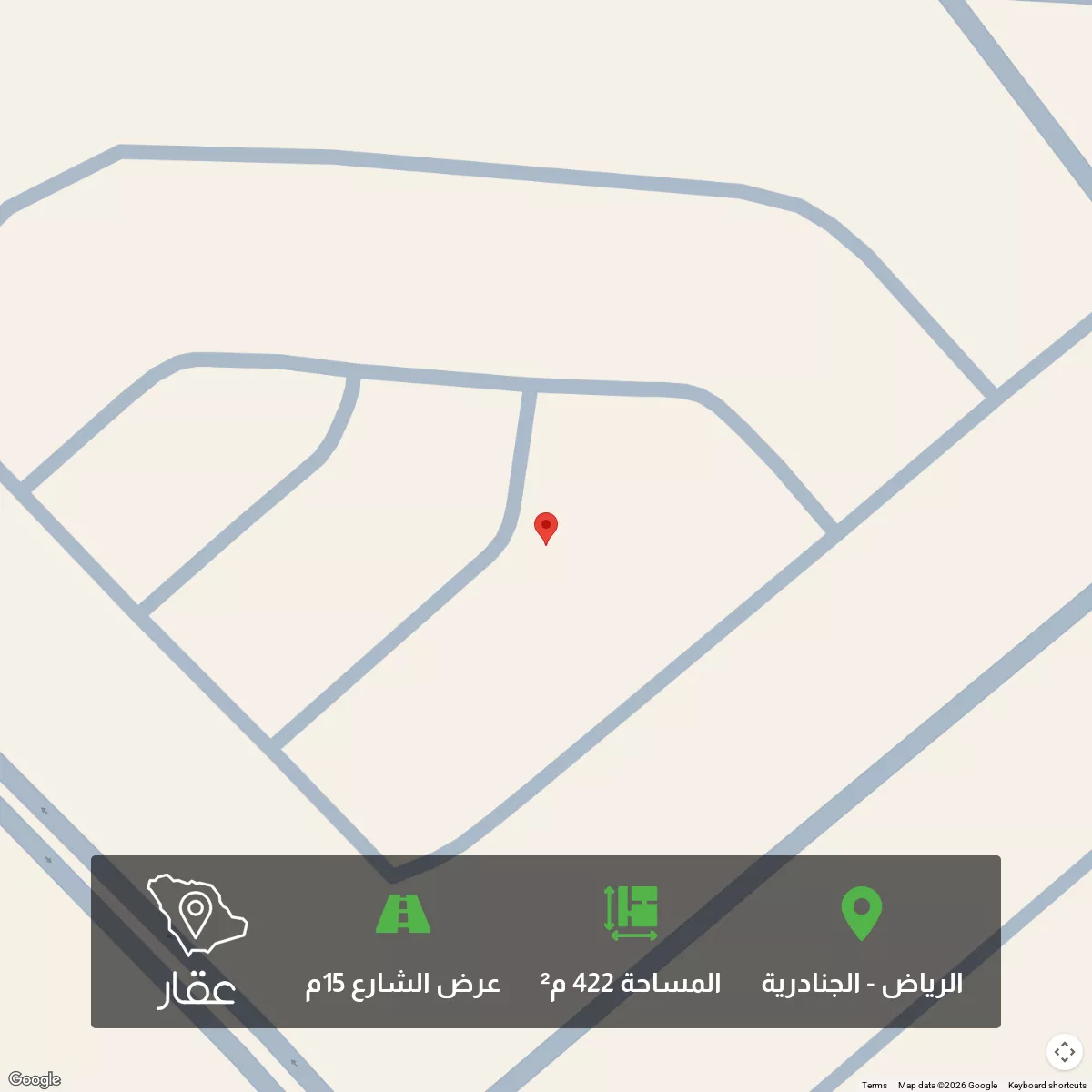 أرض 422 م² في الجنادرية