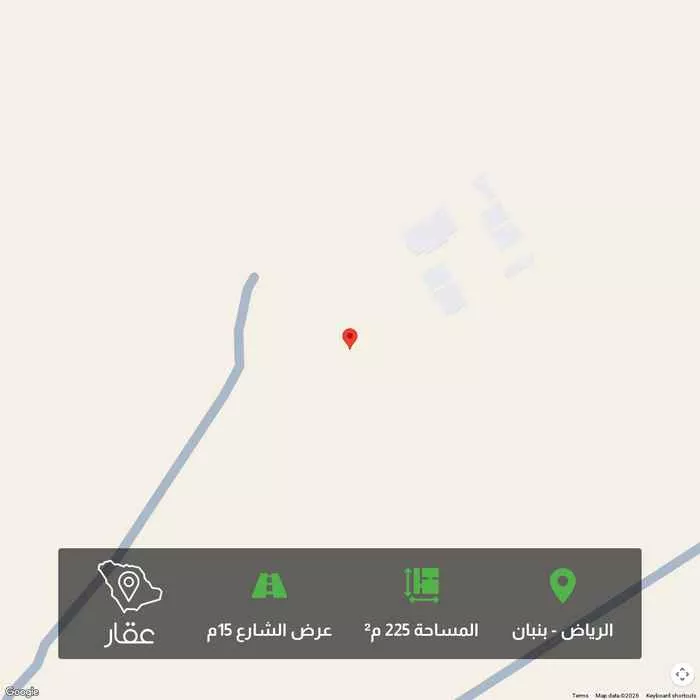 أرض 225 م² في بنبان