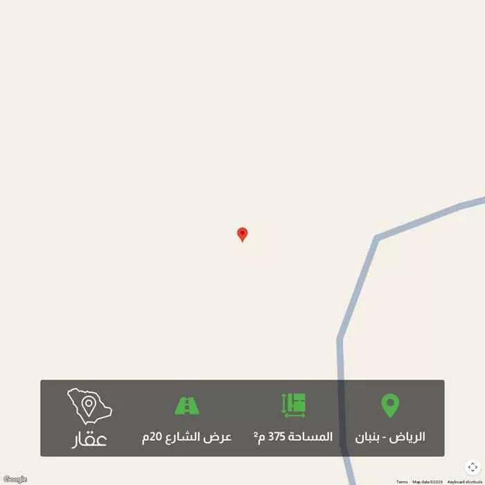 أرض 375 م² في بنبان