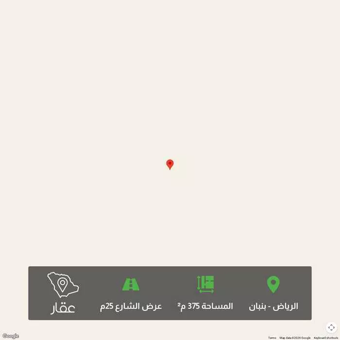 أرض 375 م² في بنبان