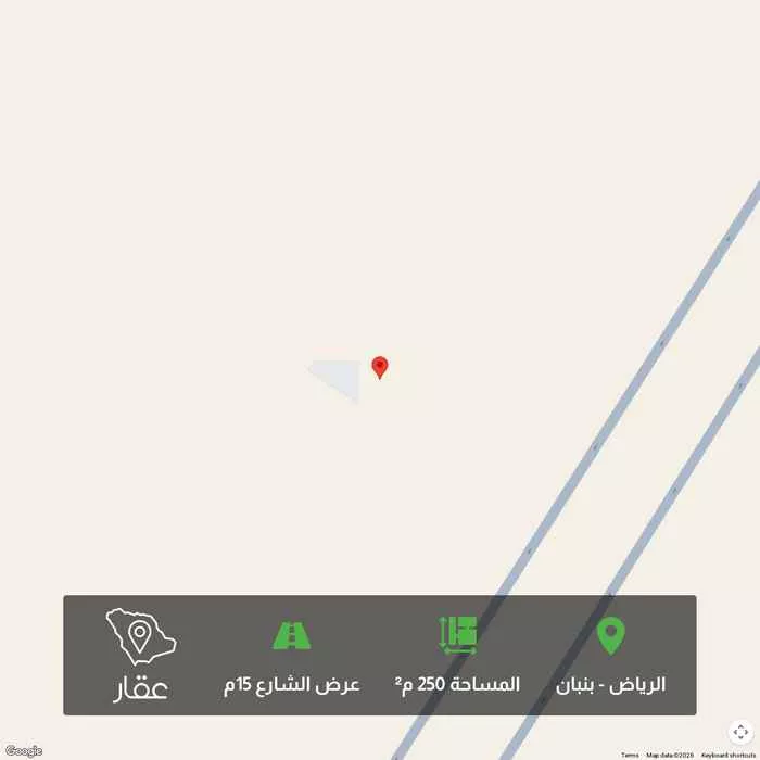 أرض 250 م² في بنبان