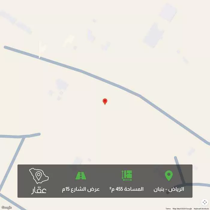 أرض 455 م² في بنبان