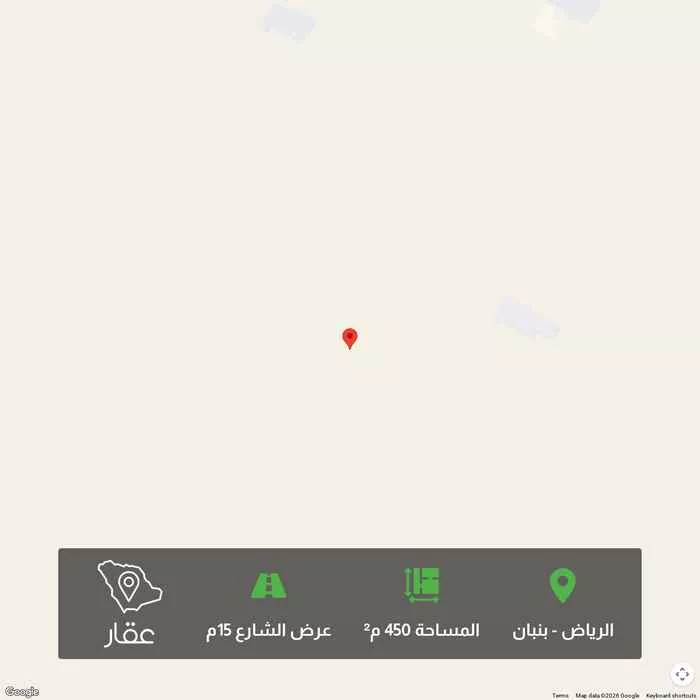 أرض 450 م² في بنبان