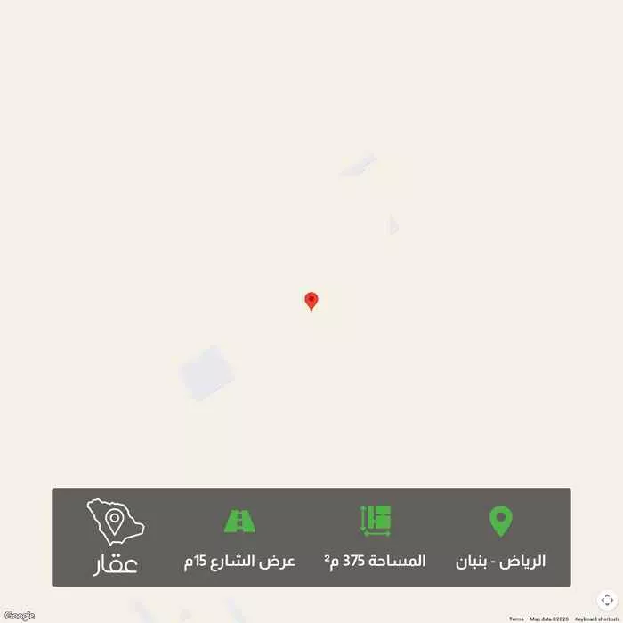 أرض 375 م² في بنبان