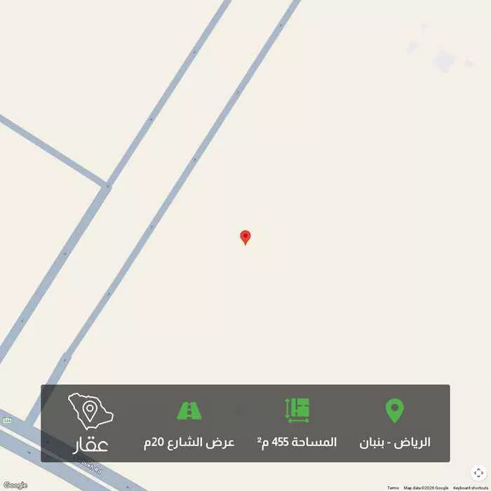 أرض 455 م² في بنبان