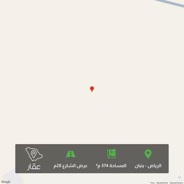أرض 374 م² في بنبان