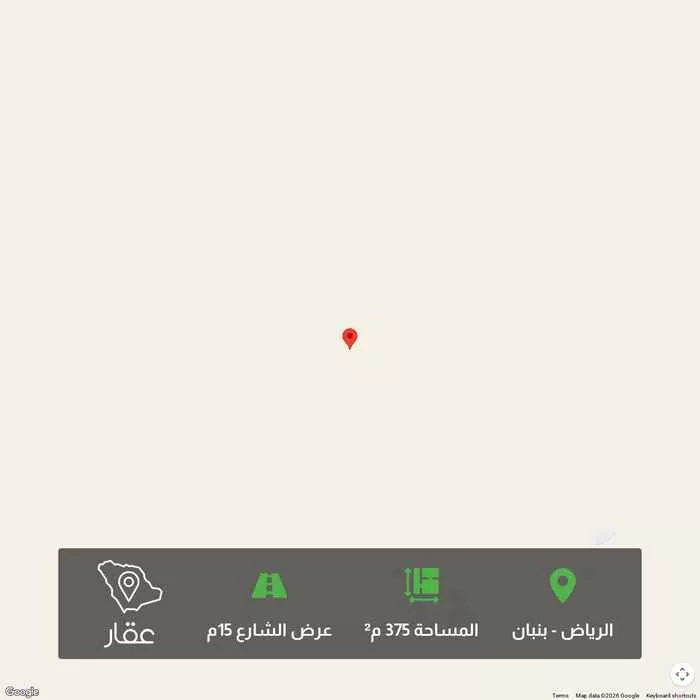 أرض 375 م² في بنبان
