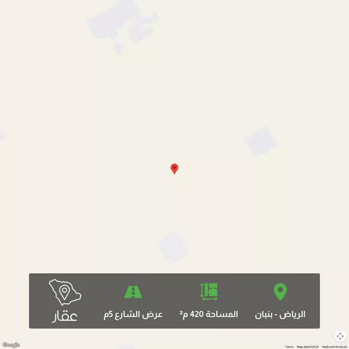 أرض 420 م² في بنبان