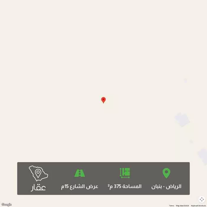 أرض 375 م² في بنبان