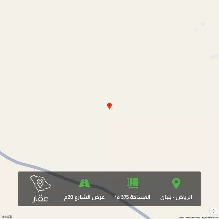 أرض 375 م² في بنبان