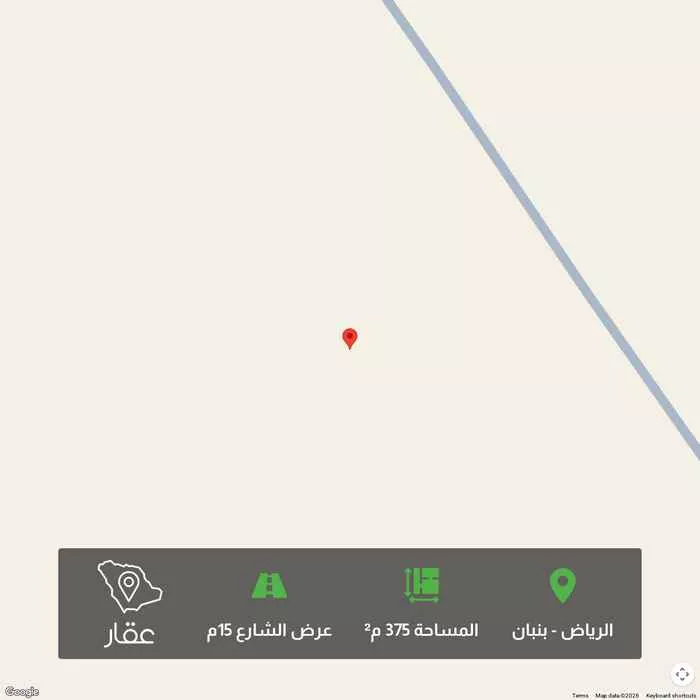 أرض 375 م² في بنبان