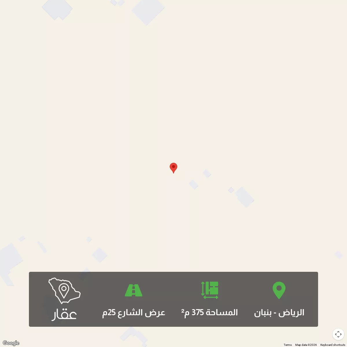 أرض 375 م² في بنبان