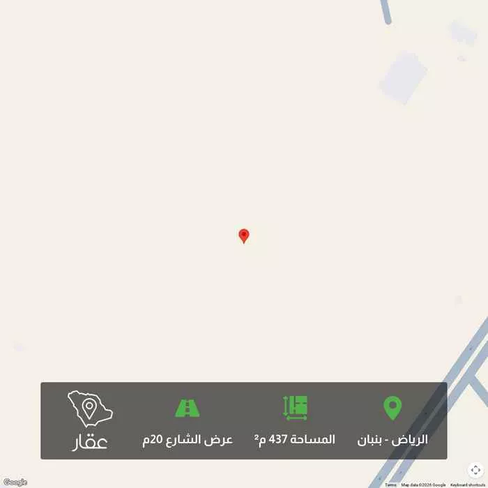 أرض 437 م² في بنبان