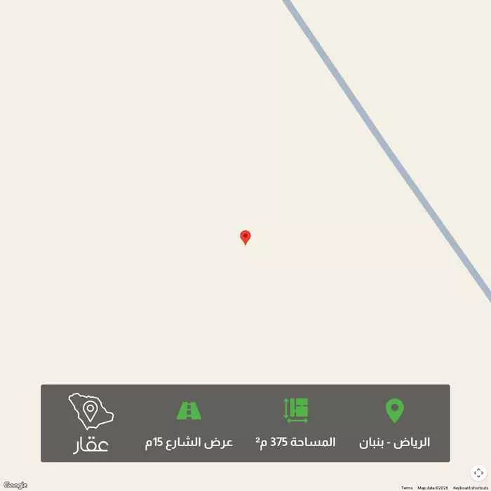 أرض 375 م² في بنبان