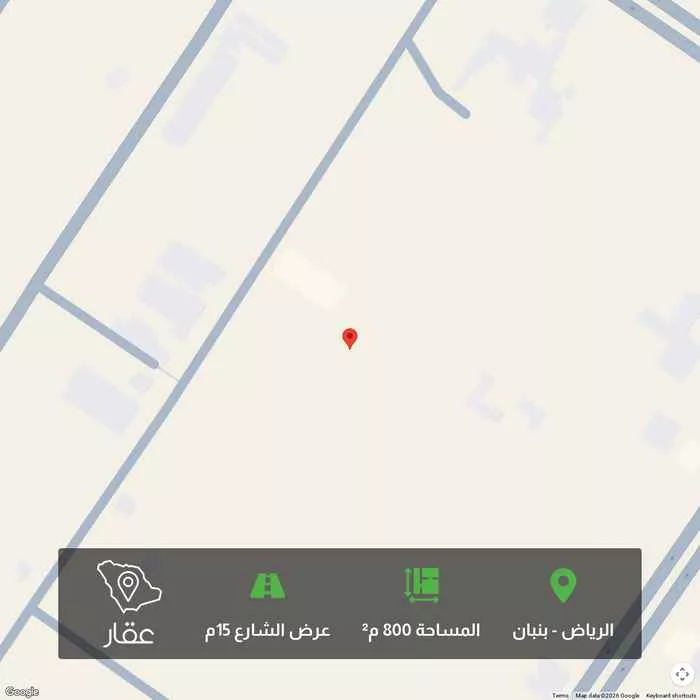 أرض 800 م² في بنبان