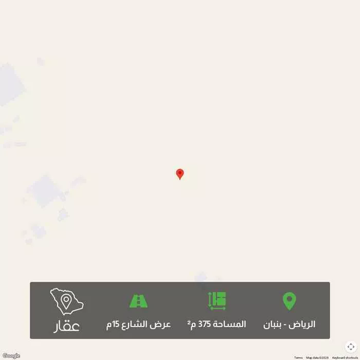أرض 375 م² في بنبان