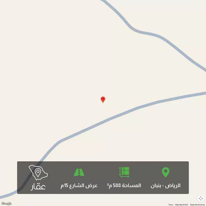أرض 588 م² في بنبان