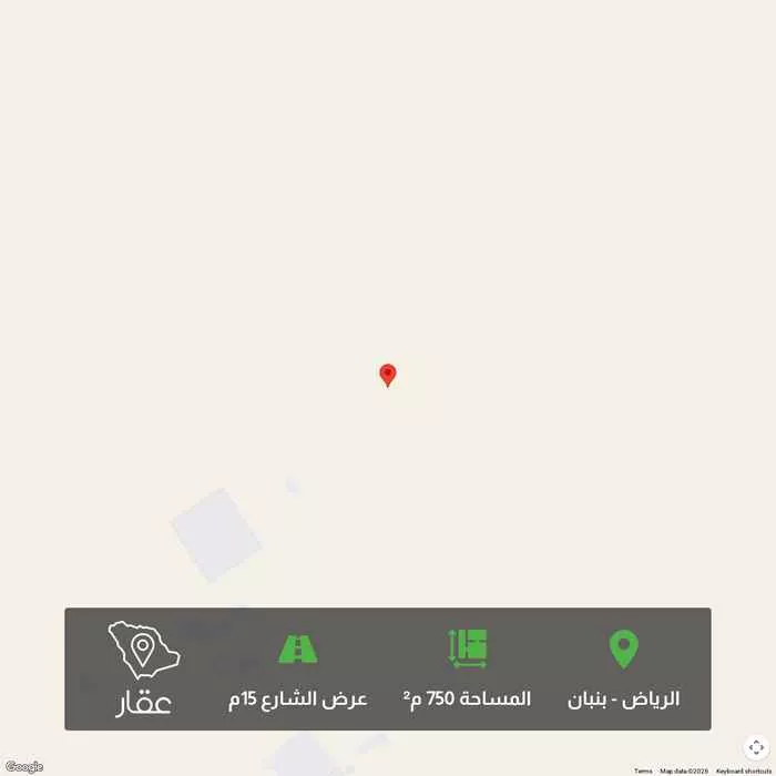 أرض 750 م² في بنبان