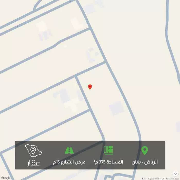 أرض 375 م² في بنبان