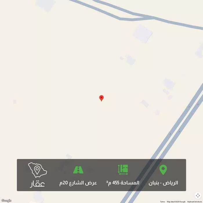 أرض 455 م² في بنبان