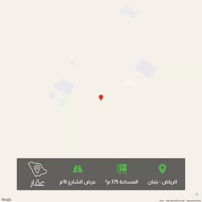 أرض 375 م² في بنبان