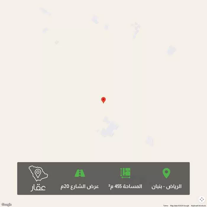 أرض 455 م² في بنبان