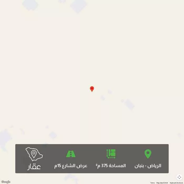 أرض 375 م² في بنبان